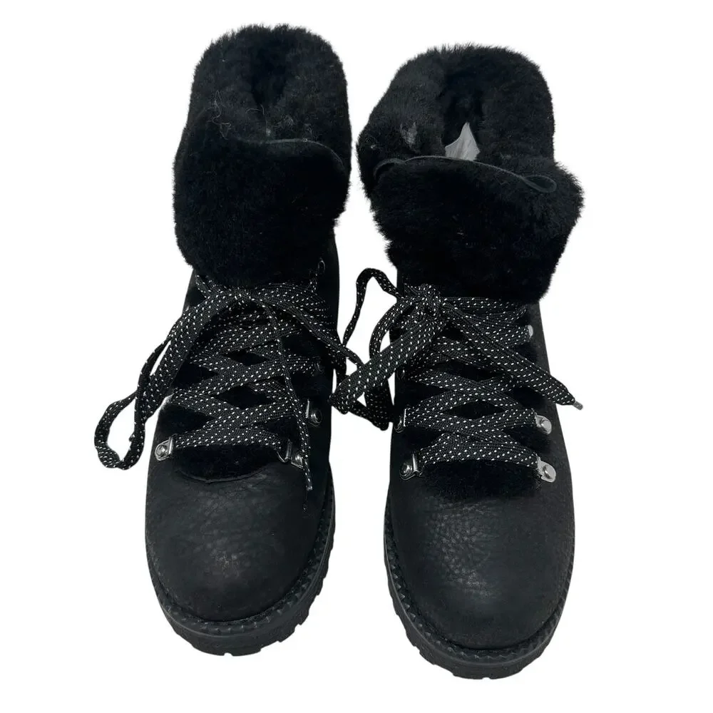 J. Crew Nordic Boots Black‎ Suede Winter Snow Boot Size 9